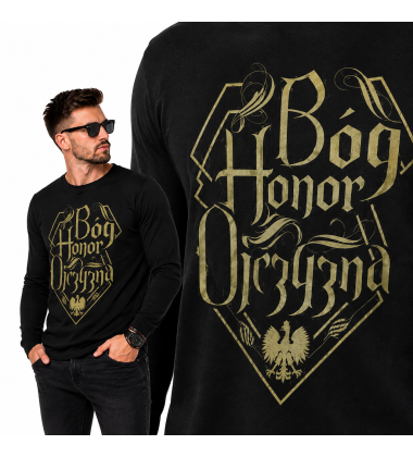 LONGSLEEVE PATRIOTYCZNY  B-H-O NAPIS PIASKOWY